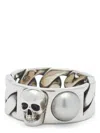 Alexander Mcqueen Men's Skl & Pearl Ring