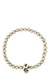 Alexander Mcqueen Skull Beaded Bracelet In Silver