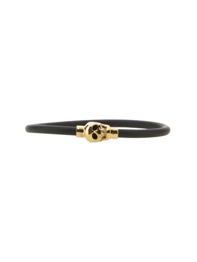 Alexander Mcqueen Men Skull Bracelet In Black