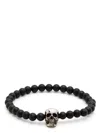 Alexander Mcqueen Alexander Mc Queen Skull Bracelet With Black Pearls