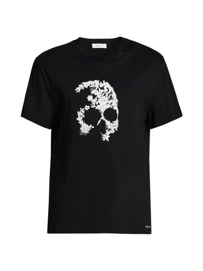 Alexander Mcqueen Crew Neck Graphic Print Short Sleeve T Shirt In Black