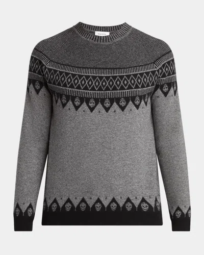 ALEXANDER MCQUEEN MEN'S SKULL FAIR ISLE SWEATER