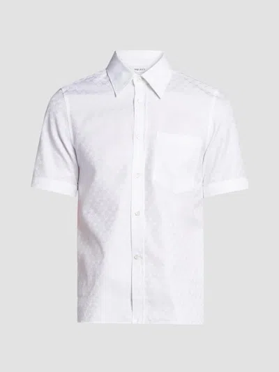 Alexander Mcqueen Men's Skull Jacquard Cotton Shirt In Red