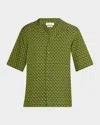 Alexander Mcqueen Men's Skull Jacquard Pajama Shirt In Green