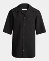 Alexander Mcqueen Camp Collar Hawaiian Black Viscose Shirt In Nero/nero