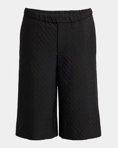 Alexander Mcqueen Mcqueen Skull Jacquard Satin Shorts In Black/black