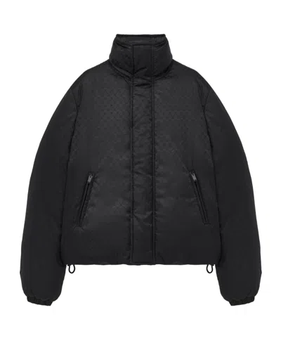 Alexander Mcqueen Men's Skull Jacquard Puffer Jacket In Black