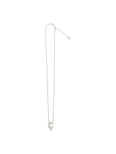 Alexander Mcqueen Men Skull Necklace In Silver