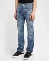 Alexander Mcqueen Jeans Mit Totenkopf-print In Klein Blue