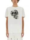 Alexander Mcqueen Skull Print Crewneck T-shirt In White