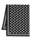 Alexander Mcqueen Men Skull Print Wool Scarf In Black