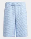 Alexander Mcqueen Skull Jacquard Shorts In Blue