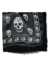 Alexander Mcqueen Skull-print Silk Scarf In Black