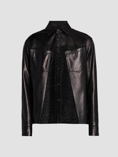 Alexander Mcqueen Men's Skull-embossed Leather Jacket In Black