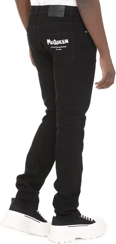Alexander Mcqueen Men's Slim Fit Jeans In Black