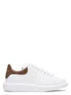 Alexander Mcqueen White Low-top Sneakers With Chunky Sole And Contrasting Heel Tab In Leather Man In Brown
