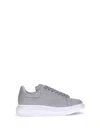 Alexander Mcqueen Leather Platform Sneakers Added Height In Gray