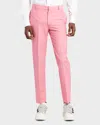 Alexander Mcqueen Men's Solid Wool-mohair Slim Trousers In Tiziano