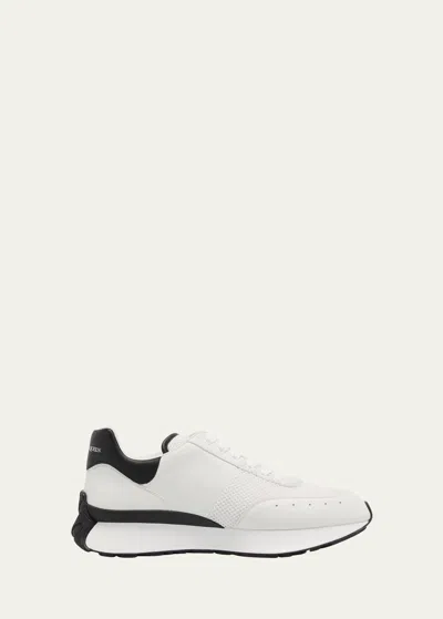 Alexander Mcqueen Men's Sprint Leather And Mesh Low-top Sneakers In White