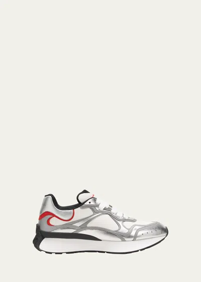 Alexander Mcqueen Men's Sprint Metallic Leather Fashion Sneakers In Multi