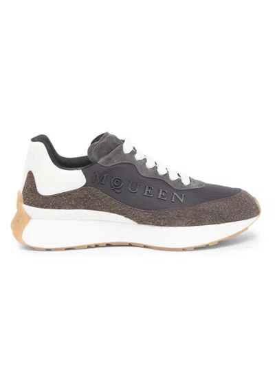 Alexander Mcqueen Men's Sprint Runner Low-top Sneakers In Gray