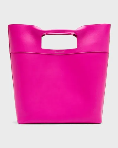 Alexander Mcqueen Men's Square Bow Leather Tote Bag In  Fuchsia