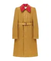 Alexander Mcqueen Stacked Shoulder Raincoat In Brown