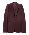 Alexander Mcqueen Burgundy Stacked Shoulder Single-breasted Blazer In Brown