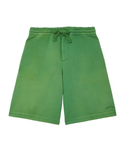 Alexander Mcqueen Men's Stonewashed Jersey Shorts In Dark Green