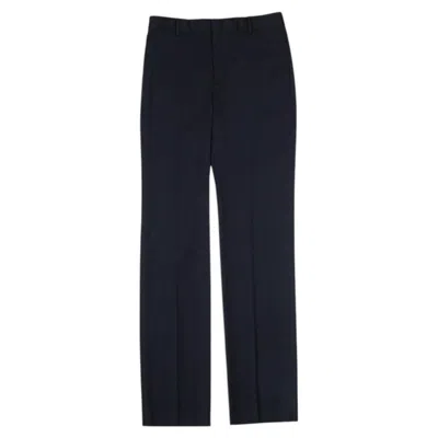 Pre-owned Alexander Mcqueen Men's Straight-cut Trousers 100% Wool Rich Blue It46