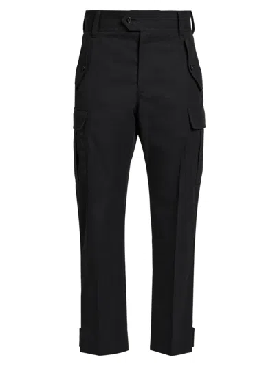 Alexander Mcqueen Men's Straight-leg Cargo Trousers In Black