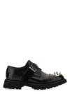 Alexander Mcqueen Studded Strap Derby Loafers In Black