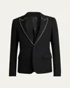 Alexander Mcqueen Men's Studded-lapel Dinner Jacket In Black