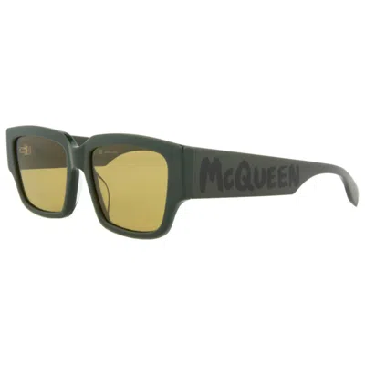 Alexander Mcqueen Eckige Sonnenbrille Mit Logo-print In Black