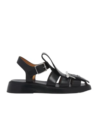 Alexander Mcqueen Men's T-bar Caged Sandal In Black