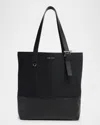 Alexander Mcqueen Men's T-bar Canvas And Leather Shopper Tote Bag