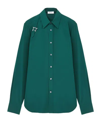 Alexander Mcqueen Cotton Poplin Harness Shirt In Green