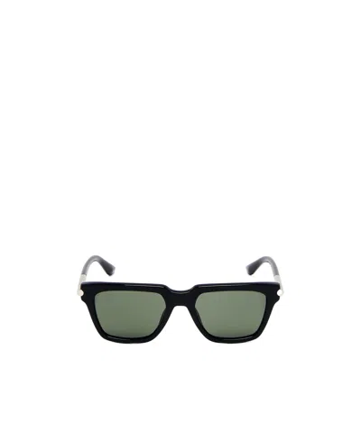 Alexander Mcqueen Men's T-bar Icon Square Sunglasses In Black/grey In Multi