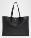 Alexander Mcqueen Men's T-bar Pendant Leather Tote Bag In Black