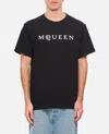 Alexander Mcqueen Logo Lettering Crewneck T-shirt In Black