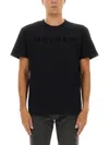 Alexander Mcqueen Crew Neck Short Sleeve Fitted T-shirt In Black