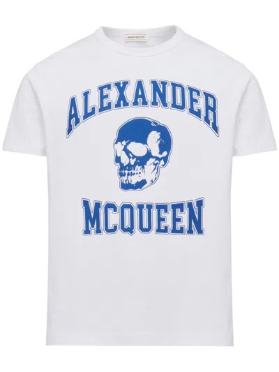 Alexander Mcqueen Men T-shirt With Print In White