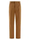 Alexander Mcqueen Tailored Trousers With Back Logo In Brown