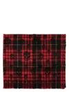 Alexander Mcqueen Tartan Wool Skull Scarf In In Red