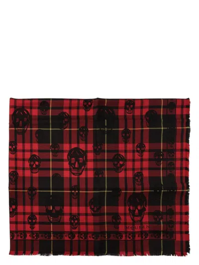ALEXANDER MCQUEEN MEN'S "TARTAN SKULL" FOULARD