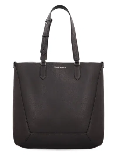 Alexander Mcqueen Men's The Edge Medium Shopper Bag In Black