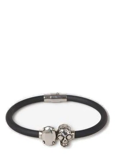 Alexander Mcqueen Men's The Knuckle Skull Bracelet In Blackcord