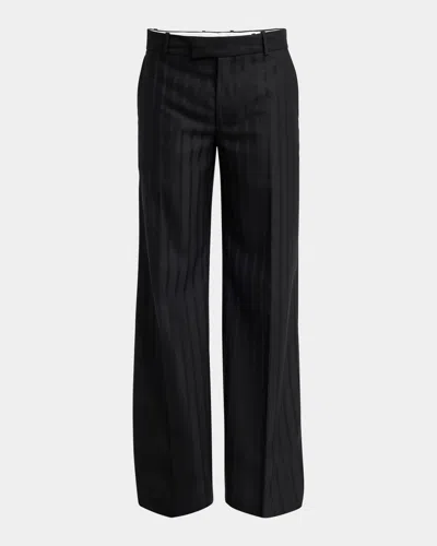 Alexander Mcqueen Mcqueen Stripe Tailored Wool Trousers In Black