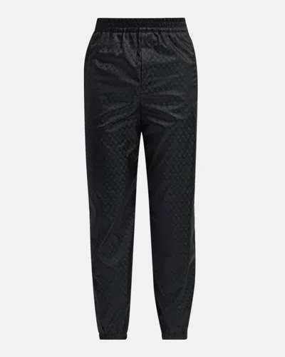Alexander Mcqueen Men's Tonal Skull Nylon Jacquard Jogger Pants In Black