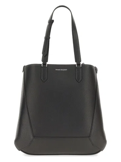 Alexander Mcqueen Men's Tote Bag The Edge In Black